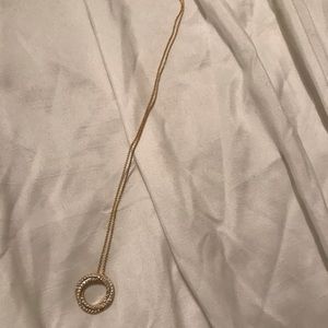 Gold and diamond circle necklace